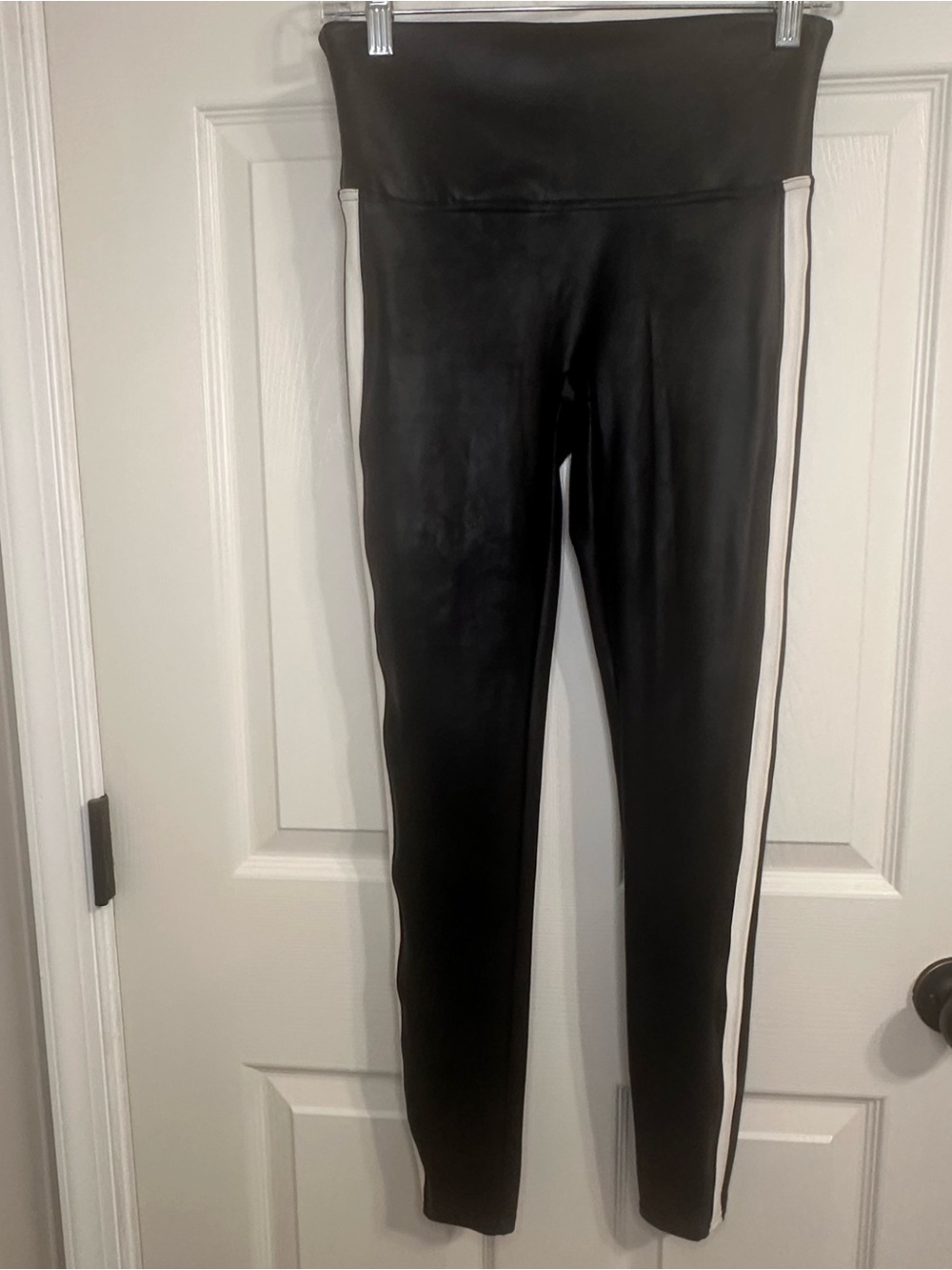 SPANX Black Leggings with Red Brand Tag